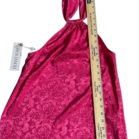 Ronny Kobo Blouse Women’s S Claire Pink Floral Halter Jacquard Print NWT $348 - Picture 5 of 10